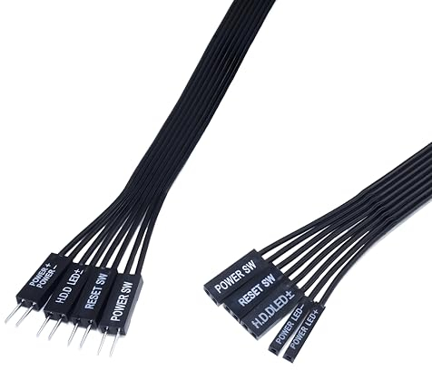 iHaospace PC Motherboard Power SW Splitter Verlängerung Kabel 30CM, Power SW, Power LED, HDD LED, Reset SW Extension Cable