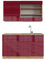 Vicco Singleküche Fame-Line, Bordeaux Hochglanz/Goldkraft Eiche, 140 cm, AP Eiche