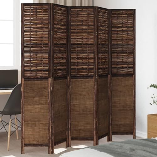 Wohnartikel, Raumteiler, 5 Paneele, dunkelbraun, Massivholz, Paulownia, Anzugmöbel