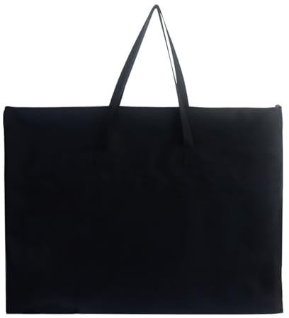 Domasvmd Große Kapazität, wasserdichte Postertasche, 70 x 50 cm, Tragetasche für Kunstbedarf, mit Außentaschen und Griff, Schwarz