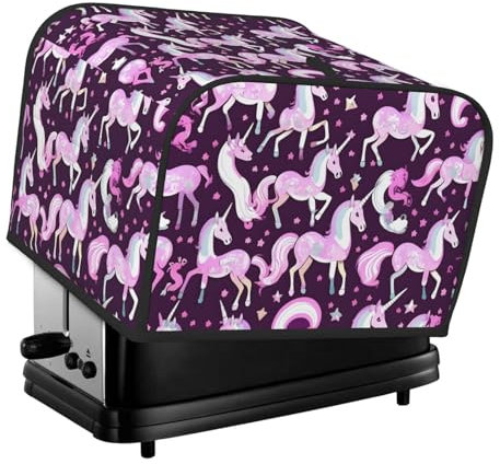 Toaster-Abdeckung, Motiv: Einhörner, Rosa, Brottoaster, Staubschutz, Backwaren-Schutz für Vierscheiben-Toaster