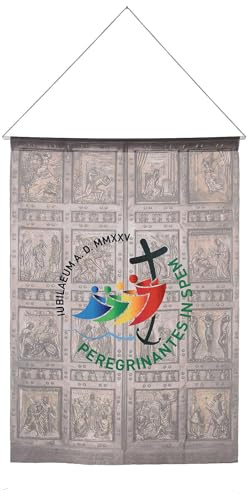 Offizielles Banner zum Jubiläum 2025 Rom 200 x 100 cm - Petrus-Tür religiöse Feier (L)
