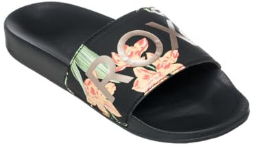 Roxy Damen Slippy Ii Sandale, Black/Green Print, 40 EU