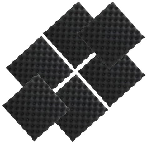 ifundom 6 Pièces Coton D'isolation Phonique Panneaux Acoustiques Panneau Acoustique Caissons De Basse Coussin D'isolation Surveiller Les D'isolation Black Coton Insonorisant