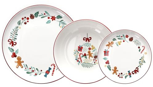 Tognana Carol, Servizio piatti 12 pezzi, porcellana, multicolor