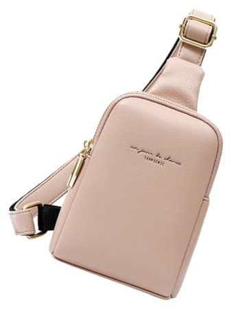 CALLARON 1 Pc Bandoulière Femme De Taille En Pu Pour Femme De Taille Femme à Bandoulière En Pu Sacs à Main Croisés Pour Femmes Mini à Bandoulière Rose Faux Cuir
