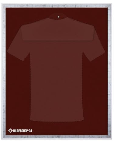 Bildershop-24 Objektrahmen Trikotrahmen VARIANTO35 80x100cm Weiß Grau Antik inkl. Bügel und Passepartout in Ziegelrot