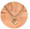 WOWORAMA Chunky Heart Pendant Necklace for Women Gold Beaded Chain Choker Necklace Chunky Puffy Heart Charm Necklaces OT Toggle Clasp