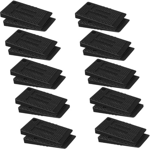 KOLZEMV 20 Stück türstopper boden schwarz, Höhenverstellbar kratzfester Rutschfester türkeil gummi hoch, Ungiftig Kein Unangenehmer Geruch türpuffer, Schutz für Balkontür, Arbeitszimmer, Kinderzimmer