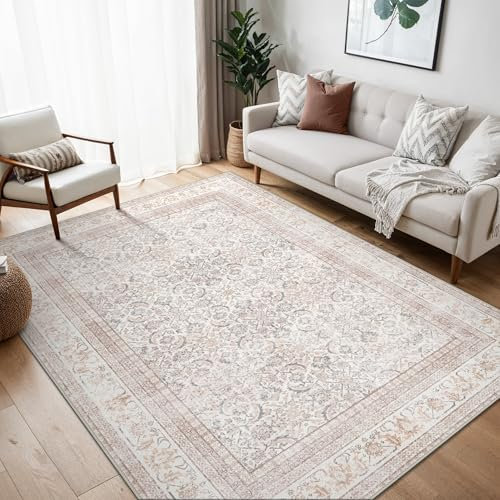 BEIMO Boho Teppich Wohnzimmer Schlafzimmer Vintage Waschbare Teppich Kurzflor rutschfest Teppiche für Küche 140X200CM