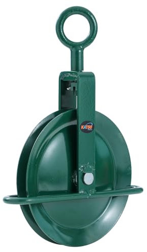 KATSU Tools Gin Wheel 250mm with Swivel Eyebolt Scaffolding Roofing Rope Pulley Block Lifting Crane 182131
