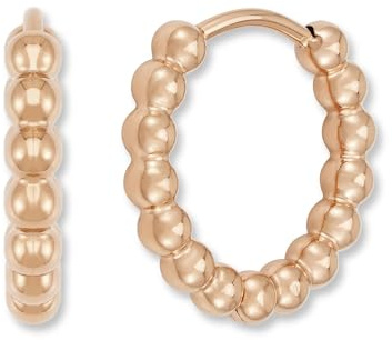 Creolen Edelstahl Damen | Kreolen mit Kugeln (15 mm) | Mini Hoop Ohrringe in 18K Gold, Roségold oder Silber | Wasserfest & Hypoallergen
