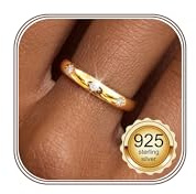 MILACOLATO Sterling Silver Rings for Women 925 Adjustable Rings Eight-Pointed Star Thumb Ring Gold/Rose Gold Ring Stackable Cubic Zirconia Band Jewellry Gift for Her