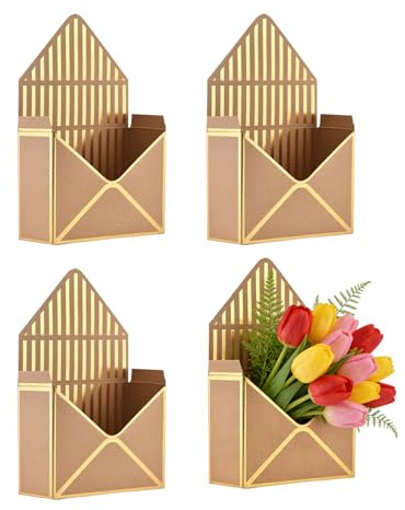 Blumenstrauß Hüllen Karton 4-Teilige Aufbewahrungsbox Großes | Valentinstag Leerer Blumenkarton für Hochzeit, Geburtstag, Party, Weihnachten, Muttertag, die Freundin und Damen