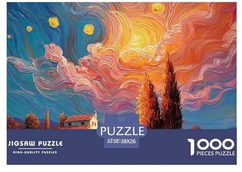 Farmhouse with Trees 1000 Stück Ökopapier Puzzle Jungle Landscape Stressabbau Kreatives Spiel Puzzles Als Geburtstagsgeschenke 38x26cm/1000pcs