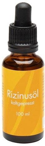 Rizinusöl kaltgepresst 100 ml | Pflegendes Öl für Haut, Haare, Wimpern & Bart | 100% reines Rizinusöl