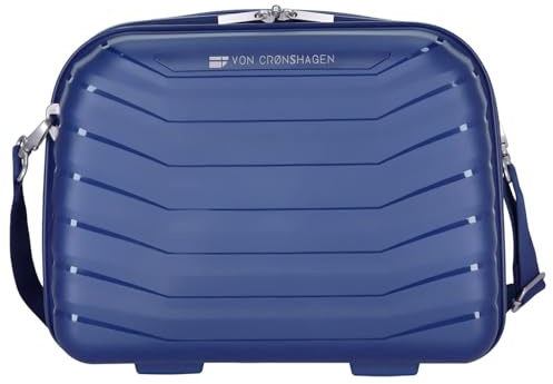 Von Cronshagen Kosmetikkoffer Halvar Beauty Case | aus stabilem Polypropylen | großes Beautycase mit Aufsteckfunktion | passend zu Halvar Koffer | mit längenverstellbaren Schultergurt (Navy)
