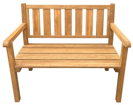 AXI Violette Gartenbank aus Holz in Braun | Holzbank mit Armlehnen | FSC 100% Hemlockholz Parkbank für den Garten/Terrasse mit Rückenlehne für 2 Personen | 109 x 62,5 x 92,5 cm