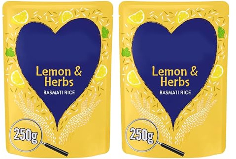Lemon & Herbs Basmati Rice, Microwave, Gluten Free, Suitable for Vegetarians & Vegans, 250g,Pack Of 2