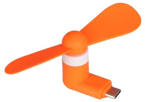 Getdoublerich USB-C-Ventilator für Mobiltelefon, tragbarer Silikon-Mini-Ventilator mit Hochgeschwindigkeits-leise Motor, abnehmbarer Kühlventilator für Typ-C-Geräte für Outdoor-Reisen, Weiß