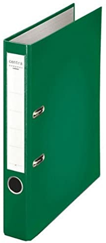 Leitz Centra 231134 Standard-Ordner (grauappe RC, mit PP-Folie kaschiert, A4, 5,2 cm Rückenbreite, Chromos) grün