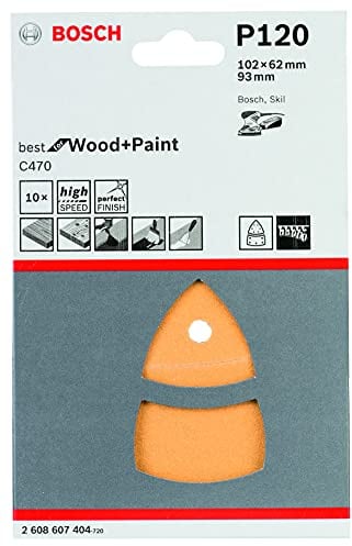 Bosch Schleifblatt C470 Best for Wood+Paint 102x62mm Korn 120, 10 Stk.