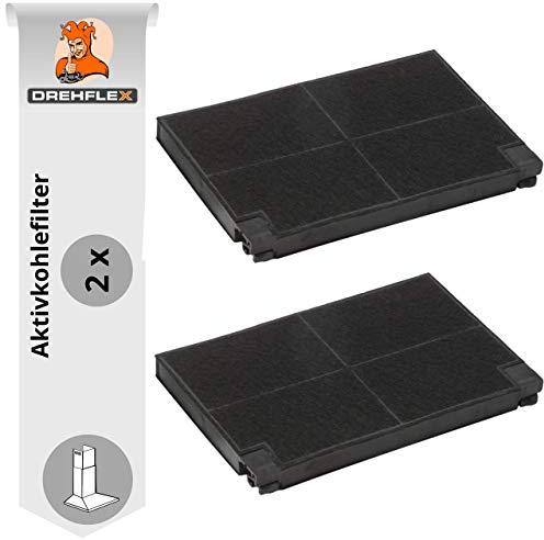 DREHFLEX® - 2er Pack // Kohlefilter/Aktivkohlefilter/Filter/Geruchsfilter für Hauben für AEG/Electrolux 50232980008 // EFF55 / Küppersbusch ZUB551 / 505427 Faber/Franke FK139