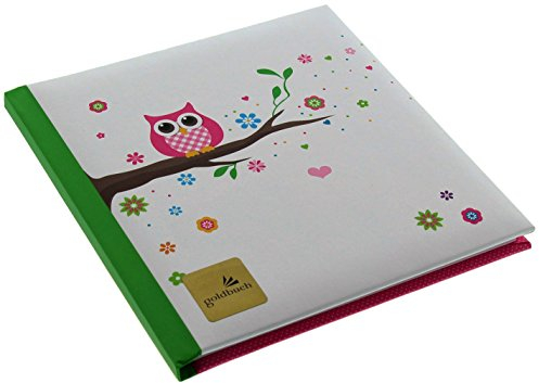 goldbuch 41043 Poesiealbum mit Eule Motiv, Album mit 96 weiße Seiten, Foto und Erinnerungsalbum 16,5 x 16,5 cm, Fotobuch mit Kunstdruck laminiert, Weiß / Bunt