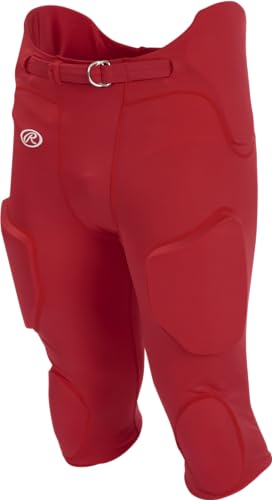 Rawlings FPL Fußballhose für Jungen, leichte Fußballhose, integrierte Polster, Praxis-/Spielgebrauch, Jugendgrößen, mehrere Farben, Scharlachrot, XS