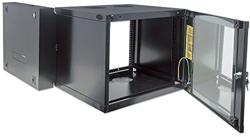 Intellinet 9U Swing Out 19 in Wall Mount Network Cabinet Black