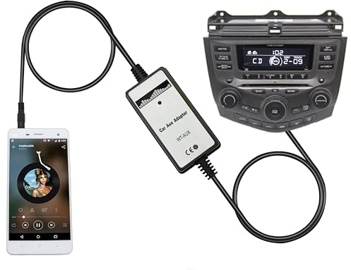 Car Audio CD to AUX Input Adapter CD Changer for Honda Accord 2003-2012, City 2002-2011, CRV 2005-2014, Civic 2006-2012, Odyssey 2005-2010, TSX 2004-2011