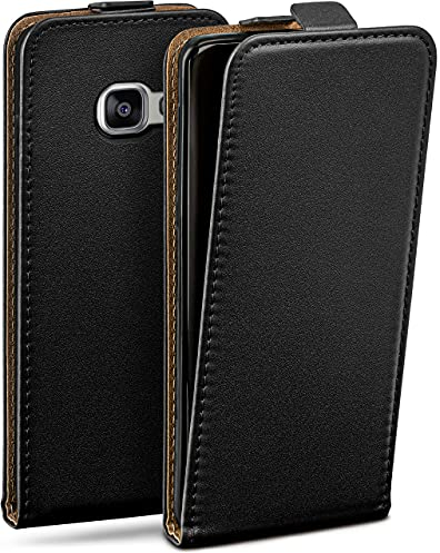 moex Flip Case für Samsung Galaxy A5 (2016) Hülle klappbar mit 360 Grad Schutz, Handyhülle mit Displayschutz, PU Leder Handytasche Lederhülle, Flip Case Cover Klapphülle, Schwarz