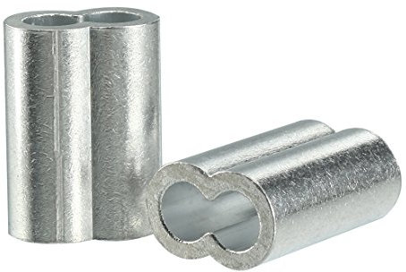 sourcing map 8mm Câble 5/16 aluminium Clip Câble métallique Manchons à sertir 10pcs boucle