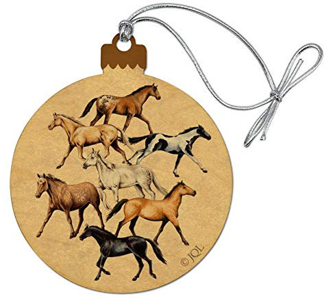 GRAPHICS & MORE Weihnachtsbaum, Holz, Pferde