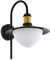 EGLO Außen-Wandlampe Sirmione, 1 flammige Außenleuchte, Wandleuchte aus verzinktem Stahl, Glas: Weiß, opal-matt, Farbe: Schwarz, gold, Fassung: E27, IP44