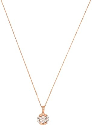 Amor Kette mit Anhänger 925 Sterling Silber Damen Halsschmuck, mit Zirkonia synth., 45 cm, Roséfarben, Kommt in Schmuck Geschenk Box, 2023904