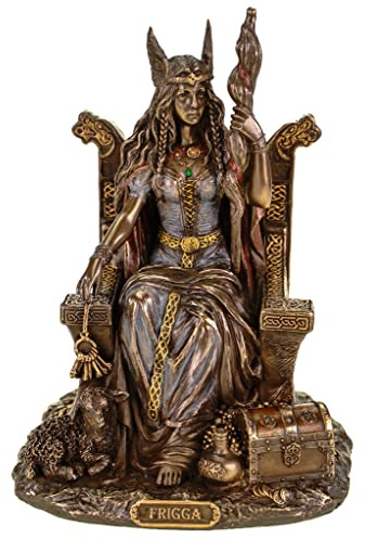 Veronese 708-7432 Germanische Göttin Frigga Frau Odins Thron Frigg Odin bronziert Figur