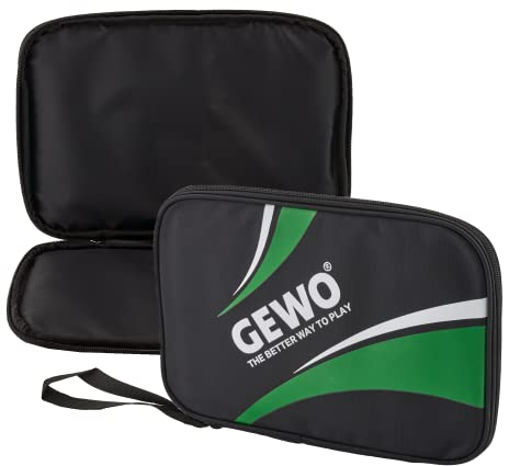 GEWO Einzelhülle Master - Robuste Tischtennisschläger-Hülle für einen Schläger - Nylon Tischtennis-Tasche mit gepolstertem Schlägerfach - Rundum-Schlägerschutz mit Trageschlaufe, 32cm, grün