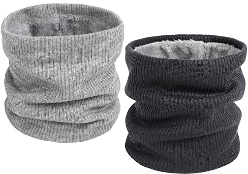 QKURT Knitted Neckwarmer, Unisex Thermal Stricken Fleece gefüttert Gaiter Schal für GehenLaufski Outdoor Täglicher Verschleiß