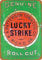 Lucky Strike Pipe Zigarette Roll Cut Tabak Vintage Retro Wasser Wanddekoration Metall Warnschild 20,3 x 30,5 cm