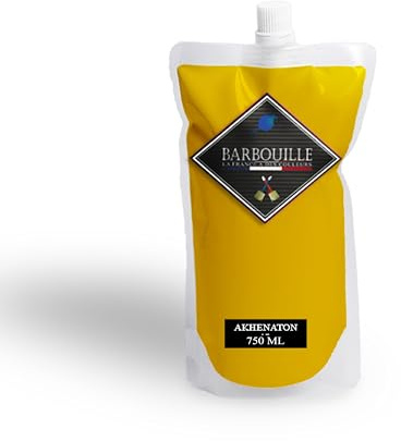 Peinture Résine Jaune Akhenaton - Résine Epoxy Bi-Composants - Effet Brillant - Peinture Mur, Plafond, Boiserie, Carrelage & Métal - Lessivable - COV A+ - Fabriquée En France - 750 ml - BARBOUILLE