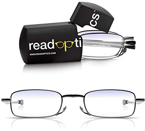 Read Optics Foldable Compact Reading Glasses +2.0, Mens Womens Blue Light Blocking Readers for Computer Screens, Digital, Gaming Providing Eye Protection in a Stylish Compact Small Case
