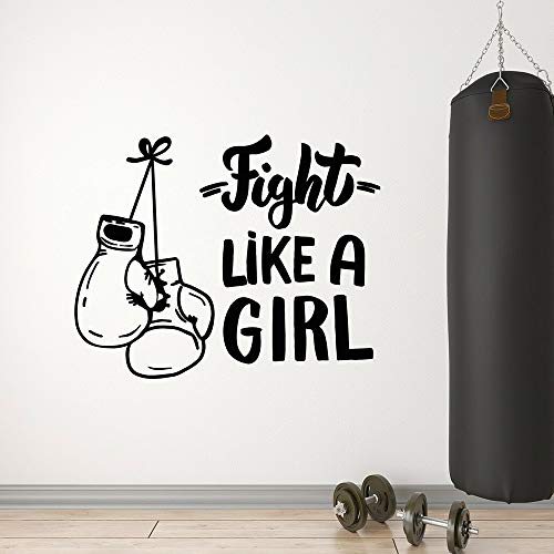 wZUN Boxen Sport Wandtattoo Handschuhe Fitnessstudio Home Decoration Fight Club Inspirational Word Vinyl Abnehmbare Wandaufkleber Art Deco 71x57cm