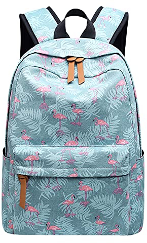 Schulrucksack Mädchen Teenager Laptop Schul Rucksack Schule Teen Blumen Schultasche Daypack Studenten Rucksack Damen Lehrer Rucksack Universität Schultaschen Jugendliche Rucksäcke Wasserdicht Flamingo