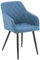 CLP Esszimmerstuhl Shila I Samt I Stoff I Gesteppt I Mit Bodenschonern, Farbe:blau, Material:Stoff
