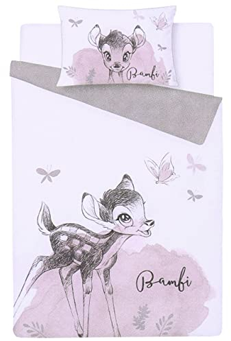 sarcia.eu Pink-weißes Bettwäsche-Set Bambi 135cm x 200cm, ÖKO-TEX