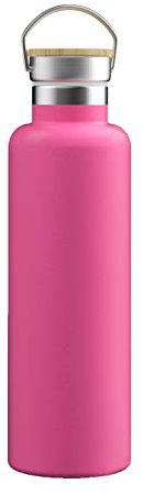 Intirilife Práctico termo de acero inoxidable en Rosa con un volumen de 750 ml - Para ir de excursión o hacer deporte
