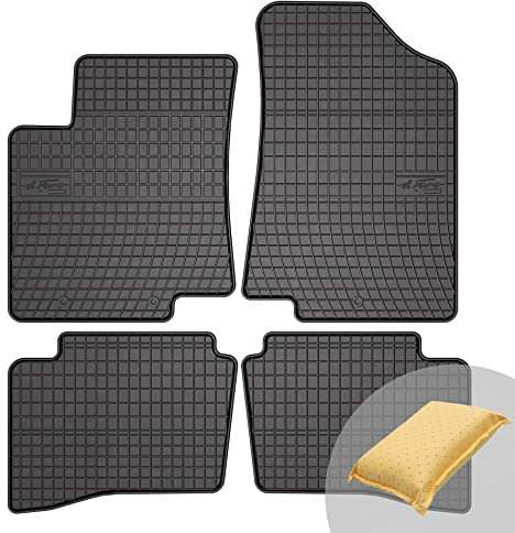 FROGUM EL Toro Gummimatten Ganzjähriges-Set von Autofussmatte Auto Fußmatten für Kia Rio III 2011-2017 | Beständiges Gummi Material | 1,5cm Schutzkante