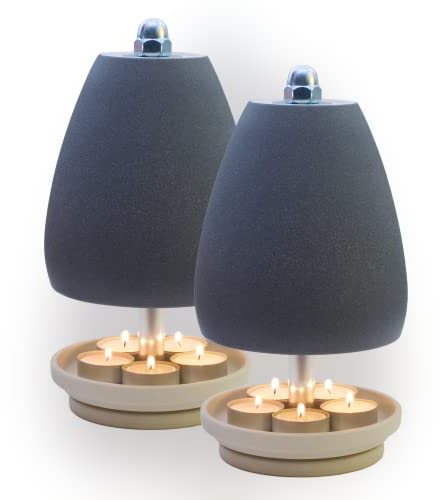 HP-TLL 27/14 5 Kerzen Anthrazit 2er Set Teelichtlampe Licht Orchidee Deko Wohnung Balkon Garten Terrasse HORNET-PRODUCTS Die Teelichtofen - Manufaktur