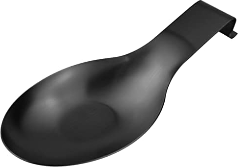 LAMXD Repose Cuillère en Noir Mat, Porte Cuillère en Acier Inoxydable pour Cuisinière, Porte Stensiles De Cuisine pour Louches, Pinces, Spatule, Porte-cuillère pour Cuisinière (1PC-9,5 Pouces)